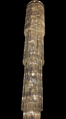 Custom Chandelier Dressed with 110cm BAGUETTE Shaped Crystals